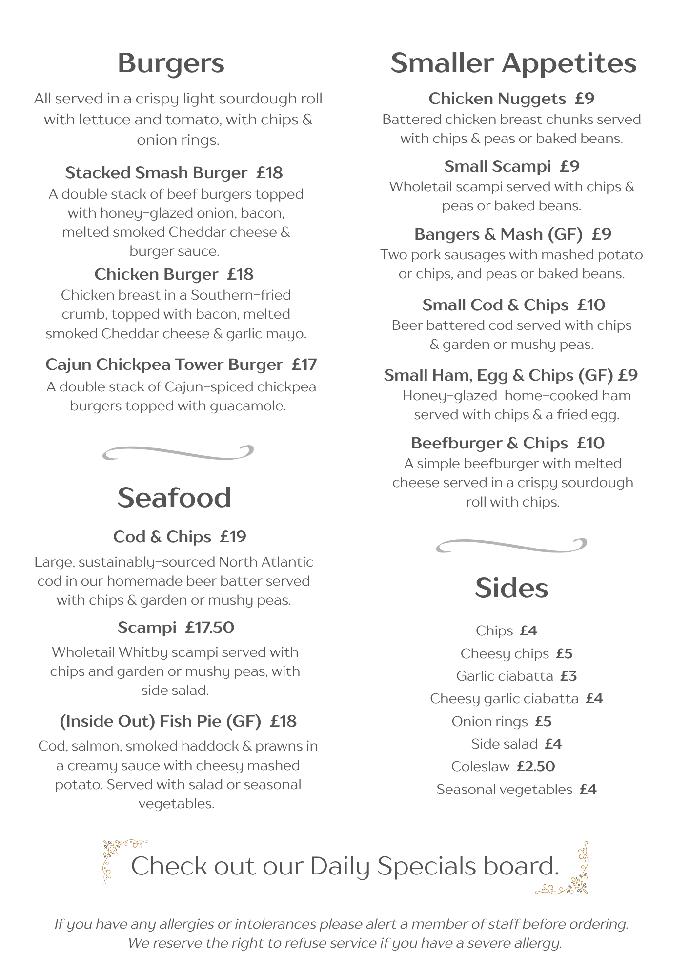 The Cleave menu - Mains
